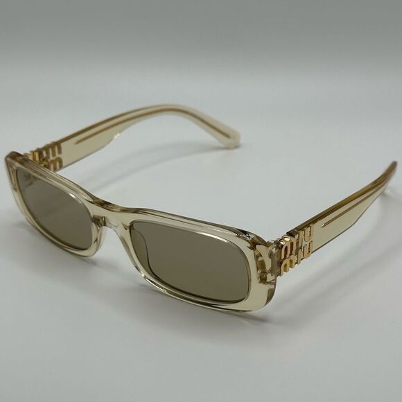MIU MIU Sunglasses MU08ZS 11T40F Sand Transparent/Dark Brown Women NEW - Picture 3 of 13